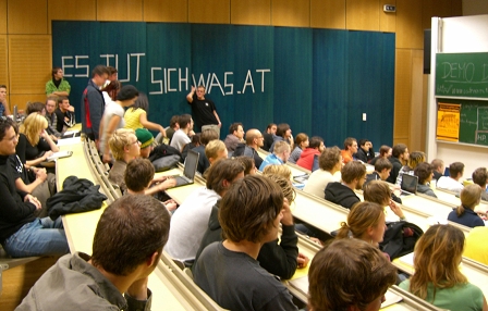 Plenum im Hörsaal der Technischen Universität Graz